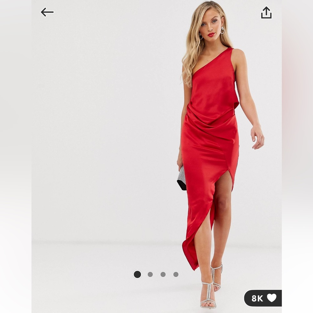 ASOS Satin Drape Midi Dress